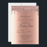 Sweet 16 Sechzehn Geburtstagsparty Rose Gold Tropf Einladung<br><div class="desc">This design was created though digital art. It may be personalized in the area provide or customizing by choosing the click to customize further option and changing the name, initials or words. You may also change the text color and style or delete the text for an image only design. Kontakt...</div>