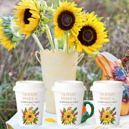 Sweet 16 Sechzehn Geburtstagsparty Sonnenblumen La Pappbecher