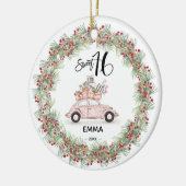 Sweet 16 Signature Script Car Foto Greenery Keramik Ornament (Links)