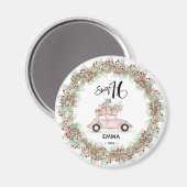 Sweet 16 Signature Script Car Greenery Holiday Magnet (Vorderseite/Rückseite)