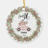 Sweet 16 Signature Script Car Greenery Keramik Ornament (Vorne)