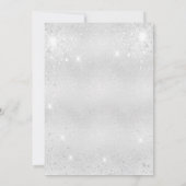 Sweet 16 silber Glitzer glamourös Einladung (Rückseite)