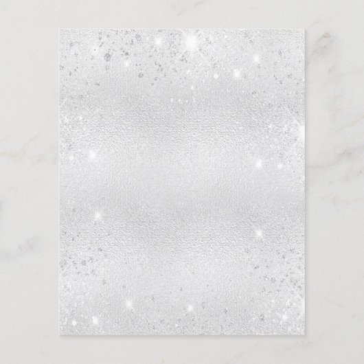 Sweet 16 Silber Glitzer Tiara Einladung (Rückseite)