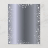 Sweet 16 Silber Glitzer Tiara Einladung (Rückseite)