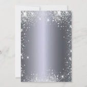 Sweet 16 silber Kleid Glitzer glamourös Einladung (Rückseite)