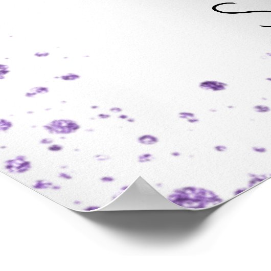 Sweet 16 silber violett Glitzer willkommen Ballons Poster (Ecke)