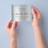 Sweet 16 silberblau Haushalt Save the Date Flyer (Gruppe)