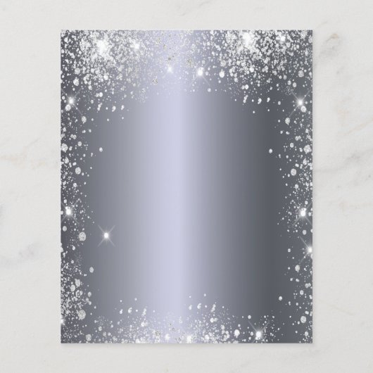 Sweet 16 Silberkleid Glitzer Einladung (Rückseite)