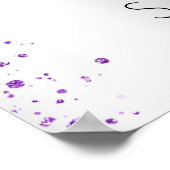 Sweet 16 silberne lila Glitzer Willkommensballons Poster (Ecke)