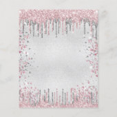 Sweet 16 silberrosa Glitzer Einladung Flyer (Hinten)