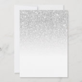 Sweet 16 Silver Glitzer Glamour Party Einladung (Rückseite)