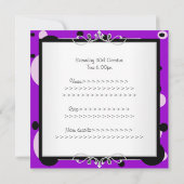 Sweet 16 Silver Lila Schwarz-weißen Rahmen Einladung (Rückseite)