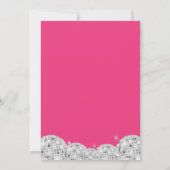 Sweet 16 Silver Retro Disco PINK Glitzer Einladung (Rückseite)