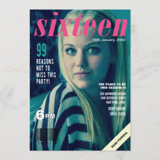 Sweet 16 Sixteen Magazine Cover Foto Einladung