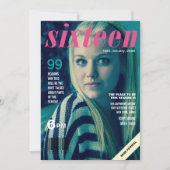 Sweet 16 Sixteen Magazine Cover Foto Einladung (Vorderseite)
