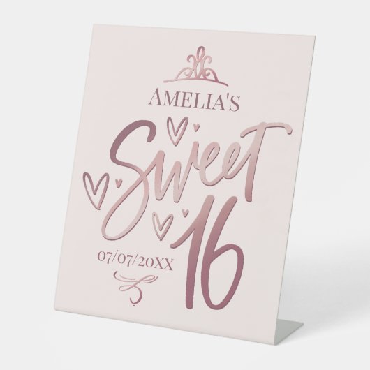Sweet 16 Sixteen Pedestal Sign Sockelschild (Vorderseite)