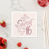Sweet 16 Sixteen rose gold Serviette (Beispiel)