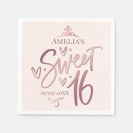 Sweet 16 Sixteen rose gold Serviette