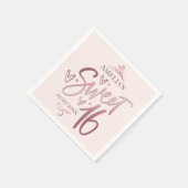 Sweet 16 Sixteen rose gold Serviette (Ecke)