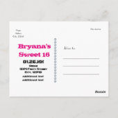 SWEET 16 SIXZEHEN DIAMOND GLAMOUR FOTO Postkarte (Rückseite)