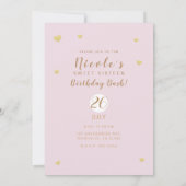 SWEET 16 SIXZEHEN Gold & Blush Pink Hearts Foto Einladung (Rückseite)