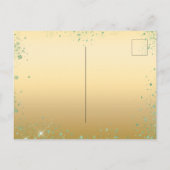 Sweet 16 Smaragdgrün Gold Einladung Postkarte (Rückseite)