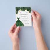 Sweet 16 Smaragdgrün Gold Kleid Blumenbudget Flyer (Gruppe)