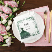 Sweet 16 Smaragdgrün Kleid Danke Geschenktütchen