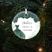 Sweet 16 smaragdgrünes Kleid Ornament Aus Glas