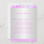 Sweet 16 Soft Pink Blasen Silver Jewel Tiara 1 Einladung (Rückseite)