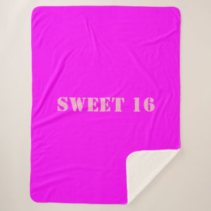 Sweet 16 Solid Pink Magenta Fleece Blanket Sherpadecke
