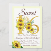 Sweet 16 Sonnenblumen Einladung zum Geburtstag, (Vorderseite)