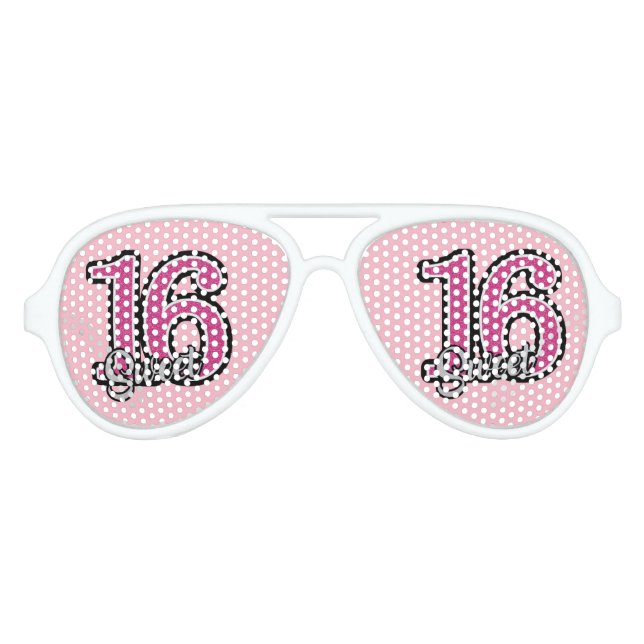 Sweet 16 Sonnenbrillen Gastgeschenk (Vorderseite)