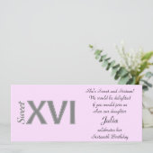 Sweet 16 Special Birthday XVI Party Einladung (Stehend Vorderseite)