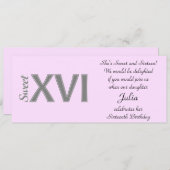 Sweet 16 Special Birthday XVI Party Einladung (Vorne/Hinten)