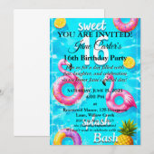 Sweet 16 Splash Bash: Poolseitige Party Einladung (Vorne/Hinten)