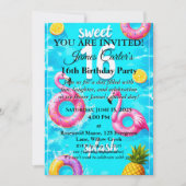Sweet 16 Splash Bash: Poolseitige Party Einladung (Vorderseite)