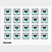 Sweet 16 Stickers: Zickzack blaue und schwarze Pri Quadratischer Aufkleber (Blatt)