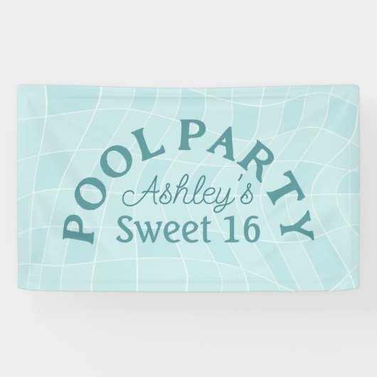 Sweet 16 Summer Pool Party Banner (Horizontal)