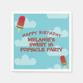 Sweet 16 Summer Popsicle Birthday Party Napkins Serviette (Vorderseite)