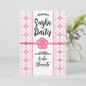 Sweet 16 Sushi Party 花 菱 七 宝 Hanabishi Shippo 紋 Einladung (Stehend Vorderseite)