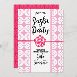 Sweet 16 Sushi Party 花 菱 七 宝 Hanabishi Shippo 紋 Einladung