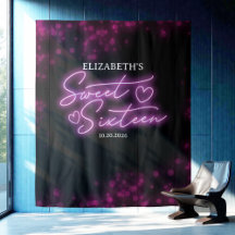 Sweet 16 Tage Hot Pink Neon Glow Hintergrund