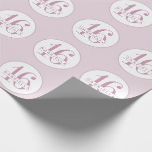 Sweet 16. Teen Birthday Orchid Lila Name auf Geschenkpapier