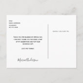 Sweet 16 thank you custom foto black white postkarte (Rückseite)