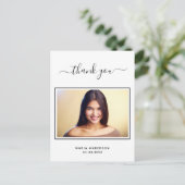 Sweet 16 thank you custom foto black white postkarte (Stehend Vorderseite)
