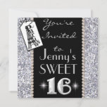 SWEET 16 Thema Paris Bling Party Einladung<br><div class="desc">Trendy mit funkelnden Kristallen... Genießen Sie die Einladung zum Showstopfen... </div>