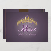 Sweet 16/ tiara/amethyst Einladungen (Vorne/Hinten)