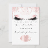 Sweet 16. Tropfen Pink Quinceanera Royal Princess Einladung (Vorderseite)