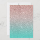 Sweet 16 Tropical Pineaple Rose Gold Glitzer Einladung (Rückseite)